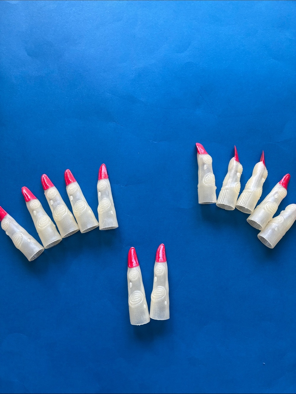 WITCH NAILS with BLOOD RED NAIL POLISH (set of 12)